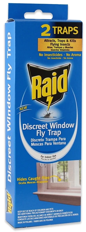 Discreet Indoor Window Fly Trap, 2-pack, Model Flyhide-raid, Total 24 Traps