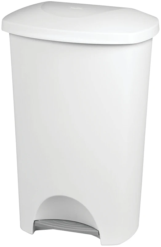 11 Gallon White Polypropylene Step-on Locking Wastebasket Model 10968004