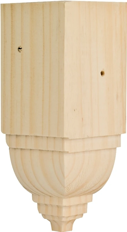 Trim Block Moulding, Inside Crown, Pine, 4.5 x 1.75 x 1.75 In.