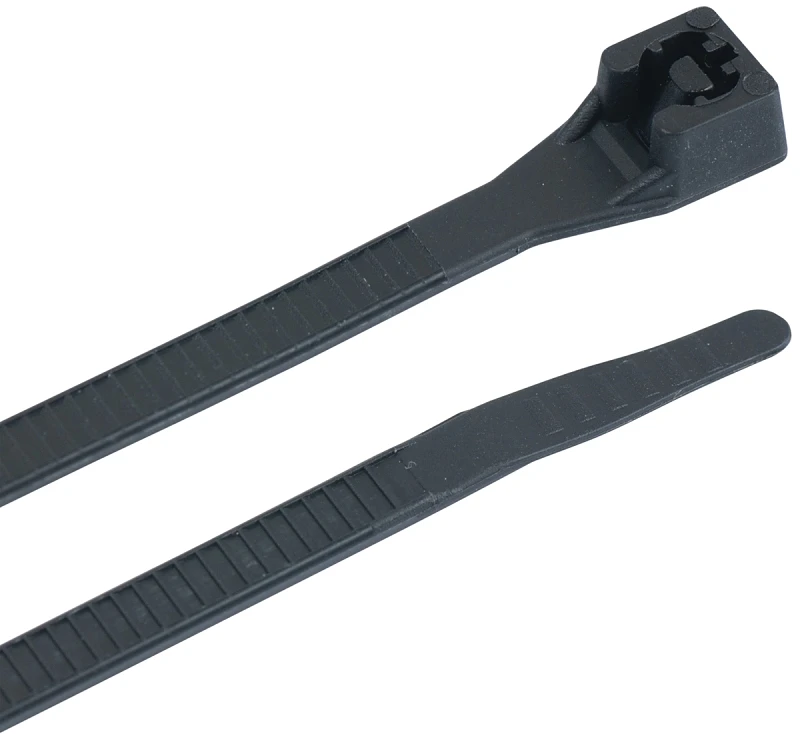 11 In. L Black Double Lock Cable Tie 1000 Pk, 75 Lb Strength, Nylon 6/6