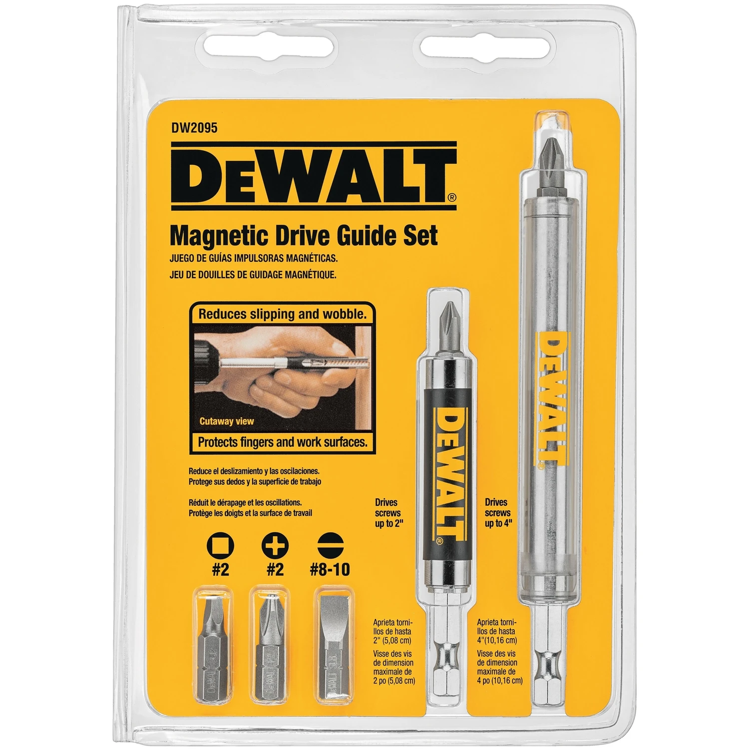 2 In. L Drive Guide Set Heat-treated Steel 7 Piece Set