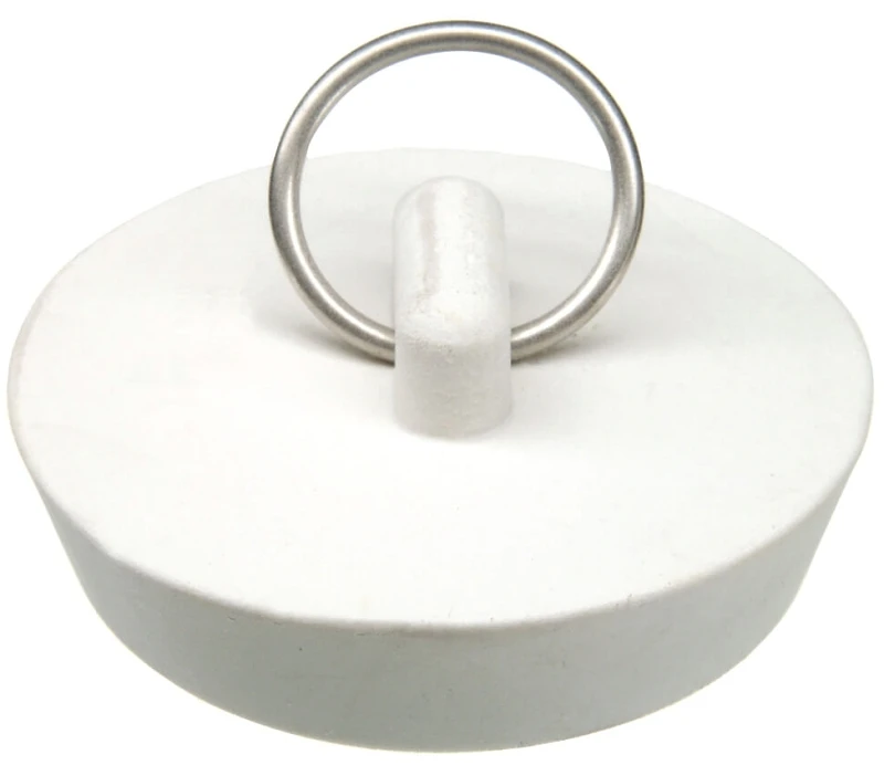 1-3/4 Inch White Rubber Sink Stopper For Kitchen And Bathroom Use
