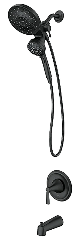 Mikah Single-Handle Tub & Shower Faucet, Spout & Handheld Showerhead, Black
