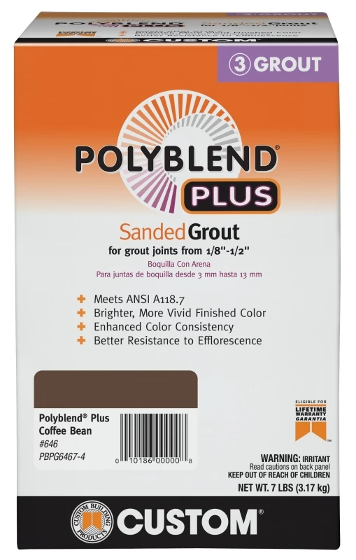 Polyblend Plus Sanded Grout, Coffee Bean, 7 Lb.