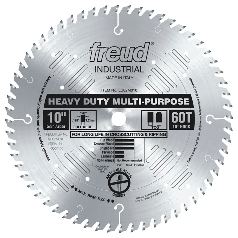 10 In. Dia. X 5/8 In. Lu82 Carbide Tip Circular Saw Blade 60 Teeth 1 Pk