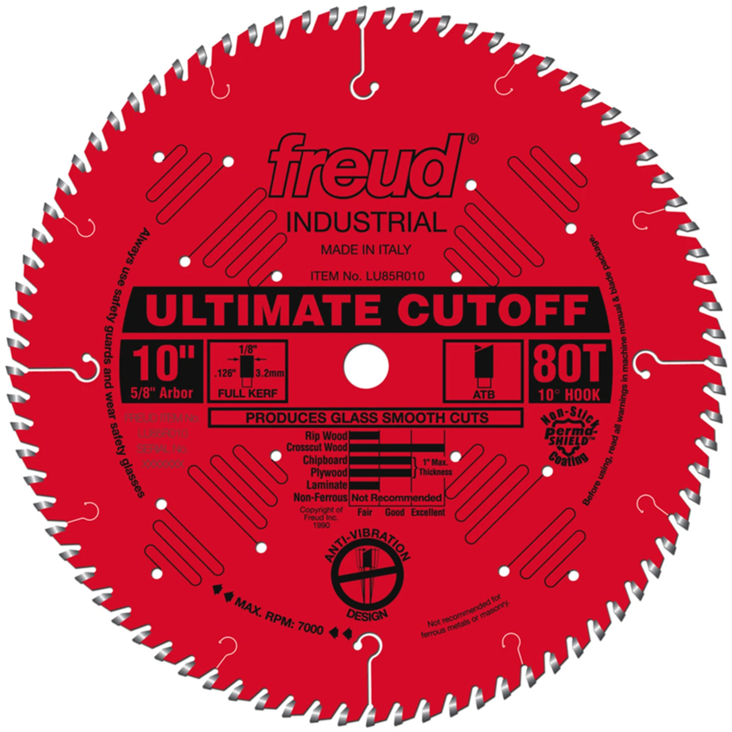 10 In. Dia. X 5/8 In. Lu85 Carbide Tip Circular Saw Blade 80 Teeth 1 Pk