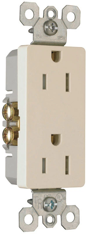 Pass & Seymour Decorator Tamper-Resistant Receptacle, Light Almond