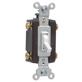 Pass & Seymour Standard 4-Way Toggle Switch, 15A, White