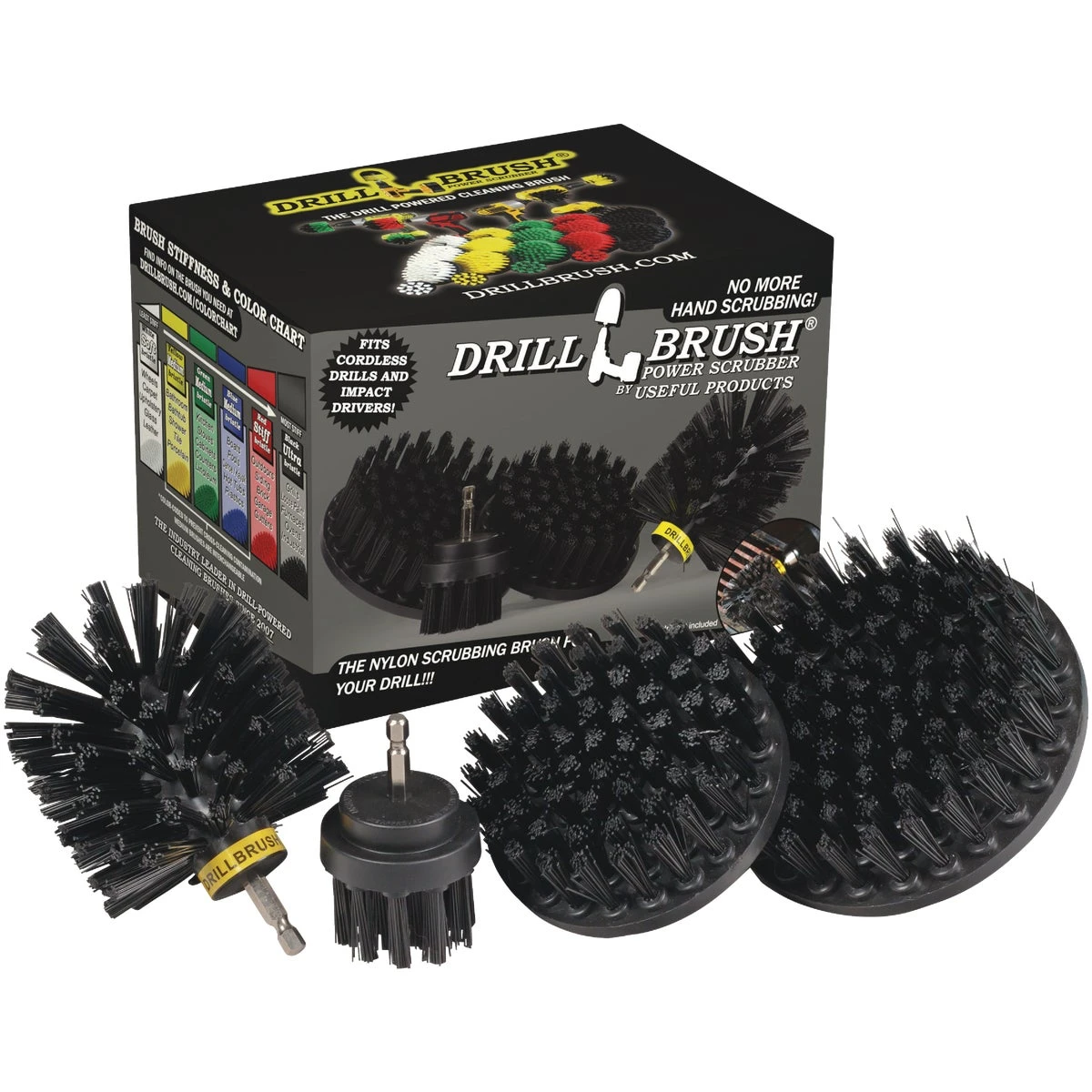 Bbq Grill Cleaning Ultra Stiff Black Drill Brush 4 Piece Kit