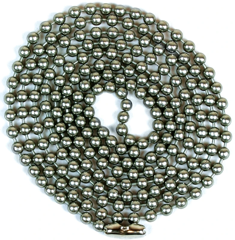 Beaded Chain With Connector, #6 Pewter, 3 Ft.