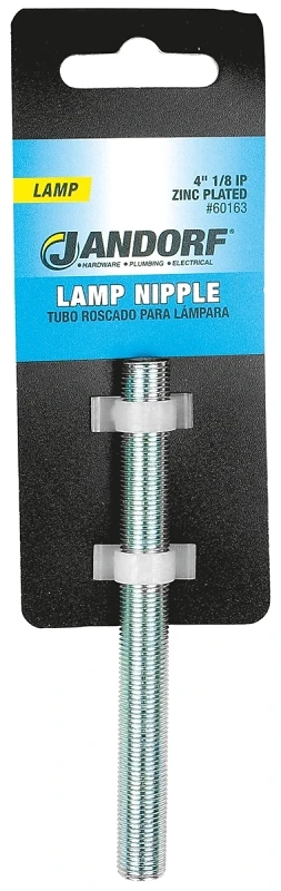 Jandorf 60163 Lamp Nipple, 4 in L Dimensions, Zinc