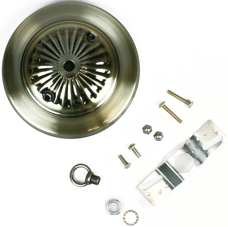 Traditional Canopy Kit, 7/16-In. Center Hole, Antique Brass, 5-In.