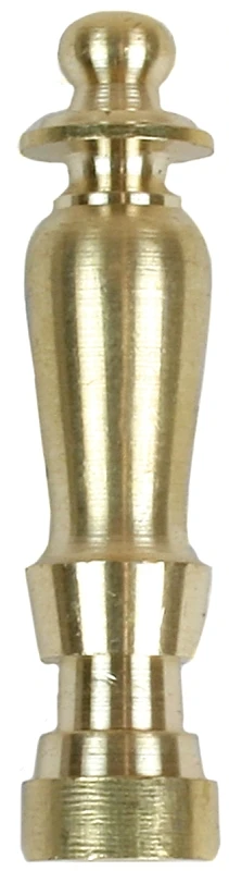 Lamp Finial, Spindle, Solid Brass, 2-In.