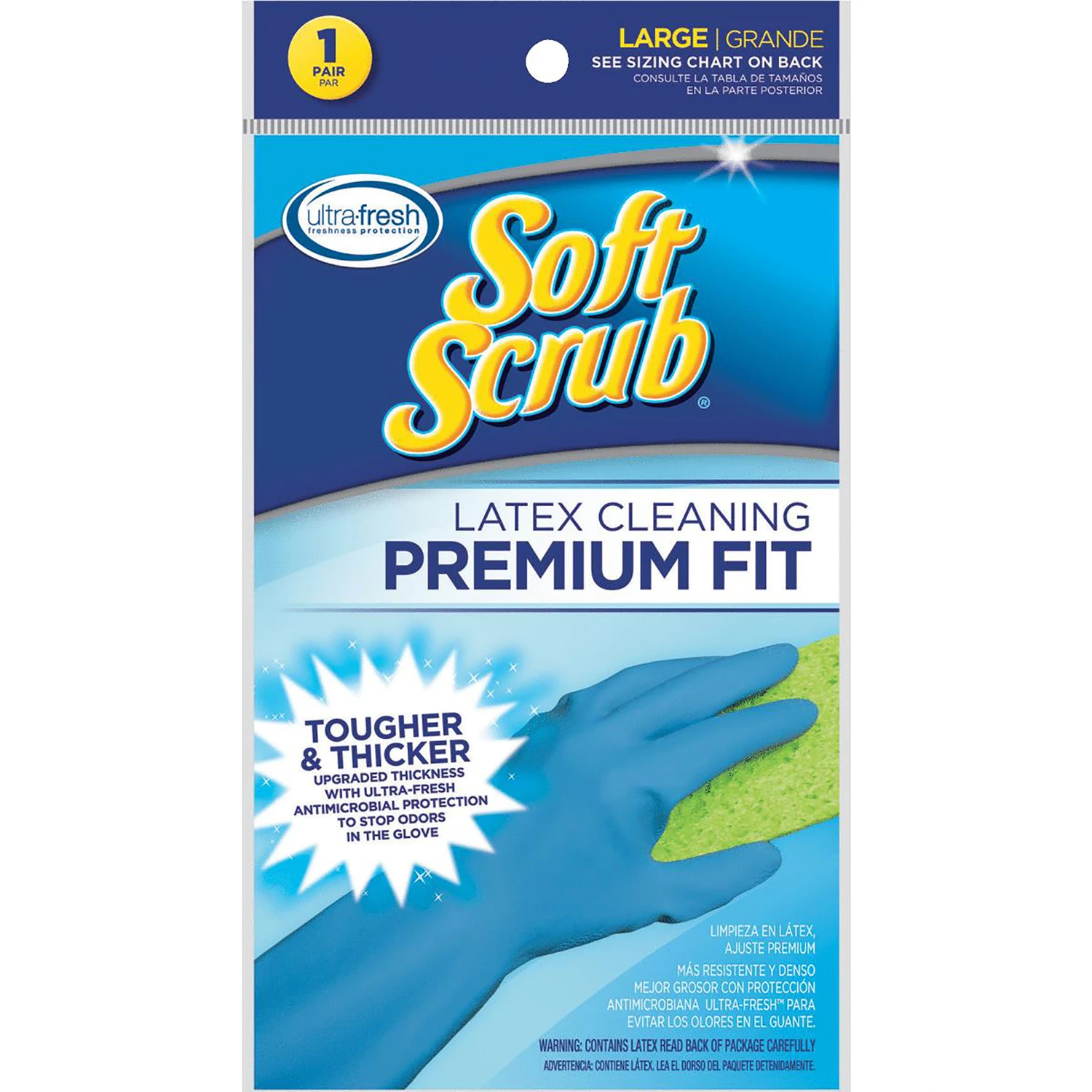 Latex Gloves, Embossed Grip, Large, Pr.