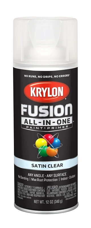 Fusion All-In-One Spray Paint + Primer, Satin Clear, 12-oz.