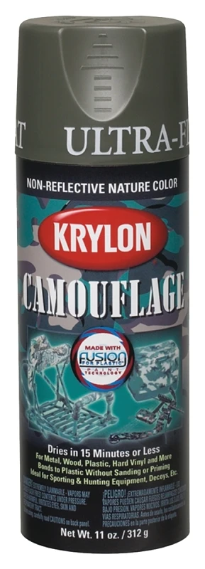 Camouflage 11 Oz. Ultra-flat Spray Paint In Olive - Non-reflective Finish