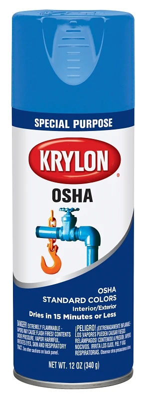 Osha 12 Oz. Gloss Spray Paint In Safety Blue - High Visibility, Multi-surface Use