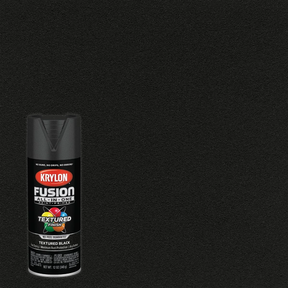 Fusion All-In-One Spray Paint + Primer, Textured Black, 12-oz.