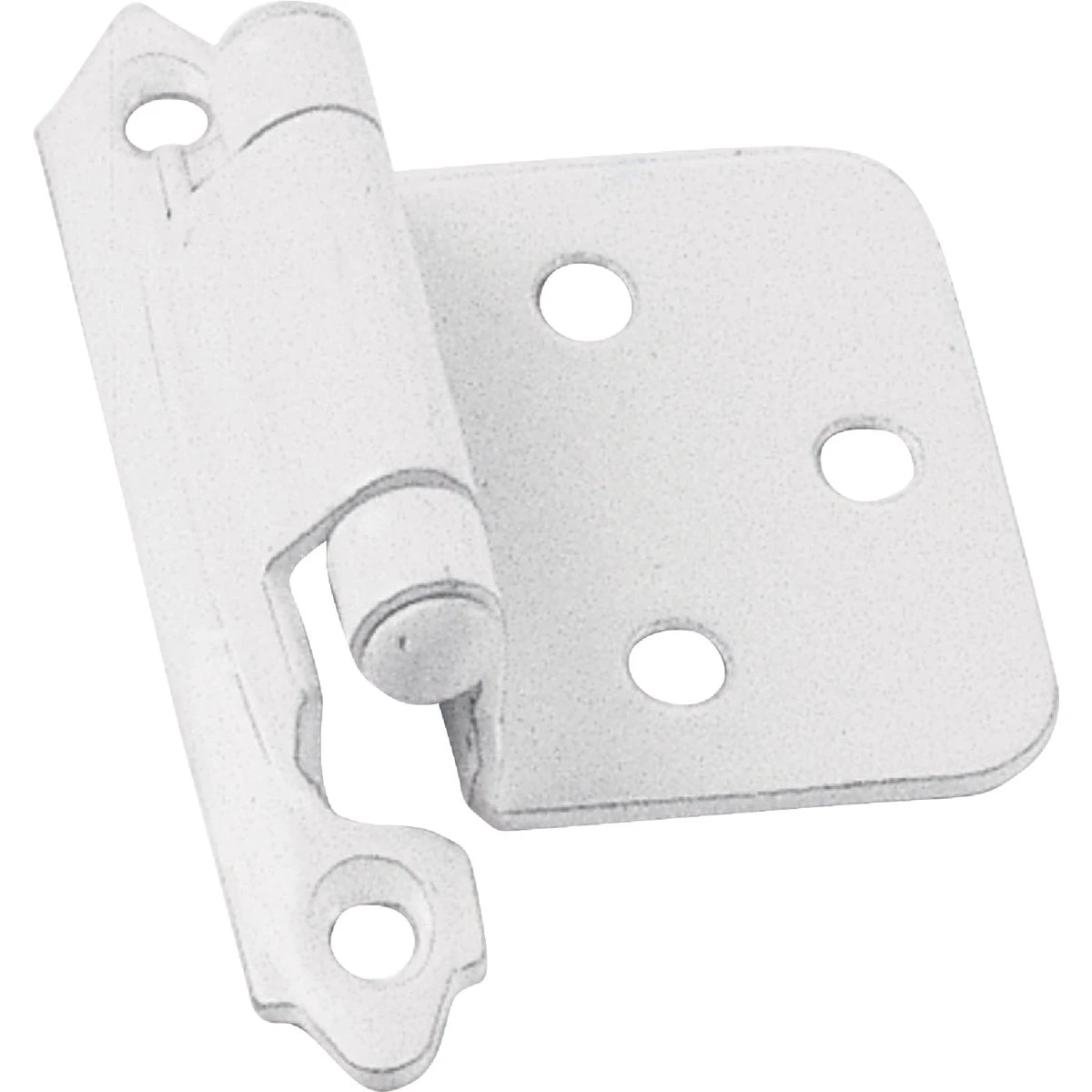 White Self-closing Overlay Hinge 2-pack With Wood Screws, 2-3/4 In. L X 2 In. W
