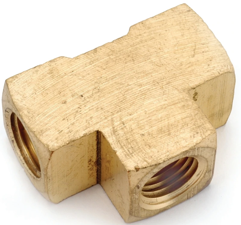 Pipe Fitting, Brass Tee, Lead Free, 1/8 In.