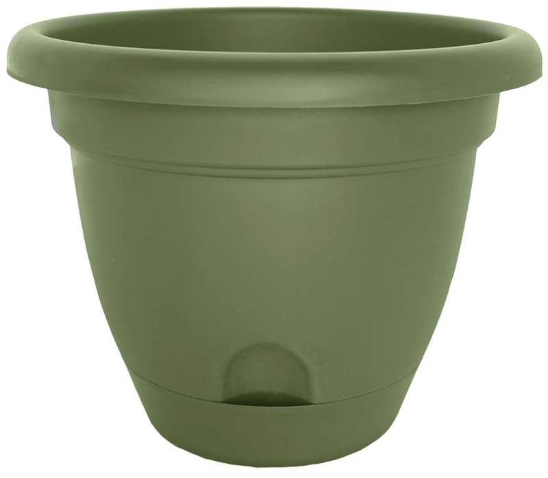 Lucca Planter, Plastic, Self-Watering, Living Green, 12-In.