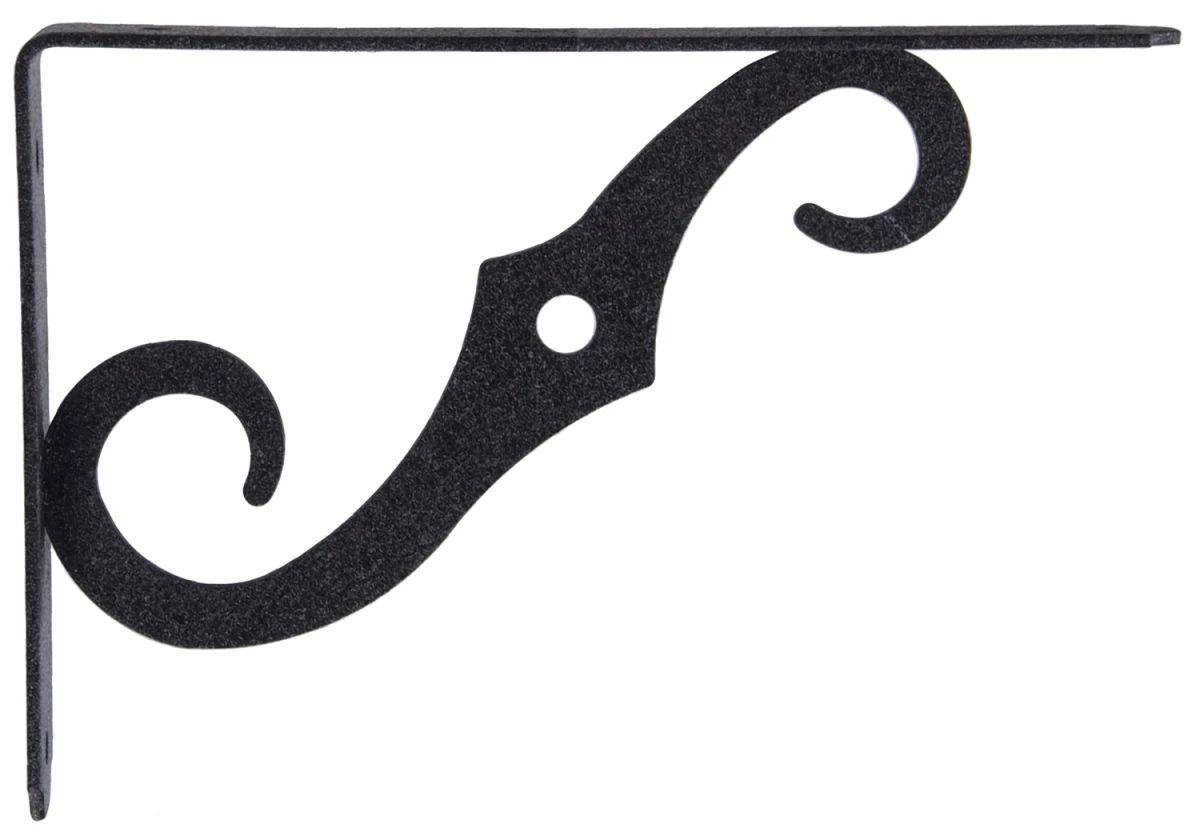 Hillman Group 852002 Flagged - Ornamental Shelf Bracket Antique Black - 7 x 10 in. - Pack of 10