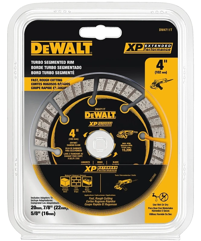 4 In. Extended Performance Segmented Rim Dry/wet Cut Diamond Blade Dw4711t