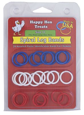 Poultry Spiral Leg Bands, 3 Colors, Size 11, 26-Ct.