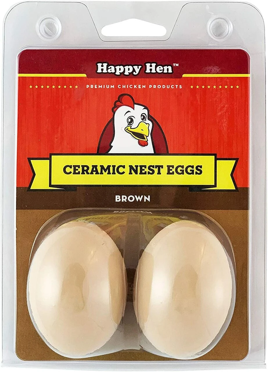 Ceramic Nest Eggs, Brown, 2-Pk.