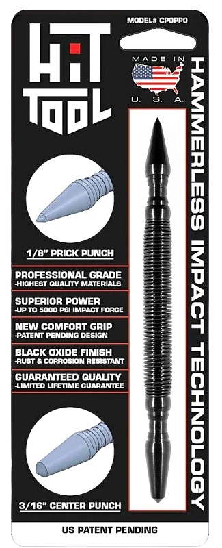1/8 In. & 3/16 In. Hammerless Spring Loaded Punch Set, Model Cp0pp0