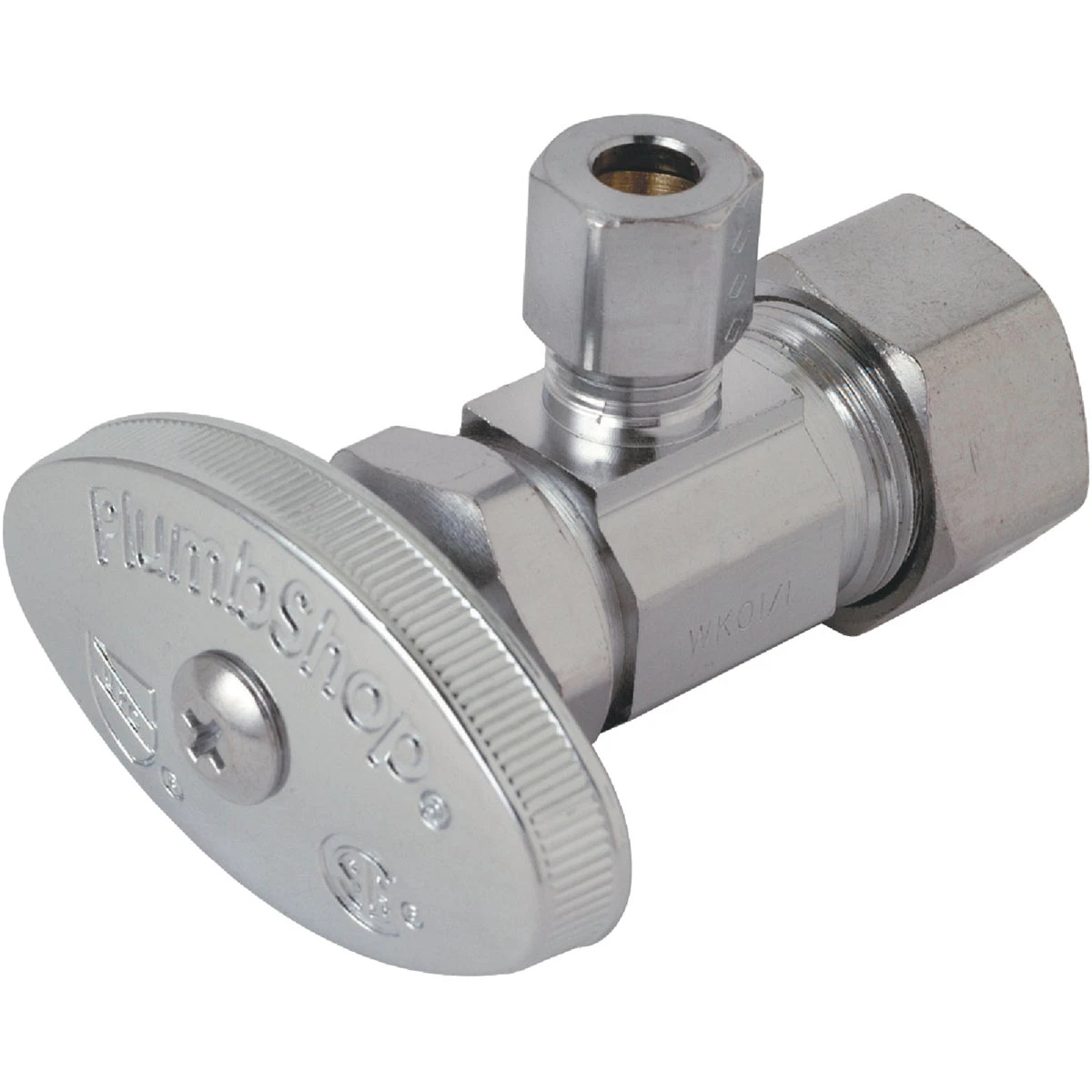 1/2 In. C X 1/4 In. Od Multi-turn Angle Valve - Chrome-plated Brass