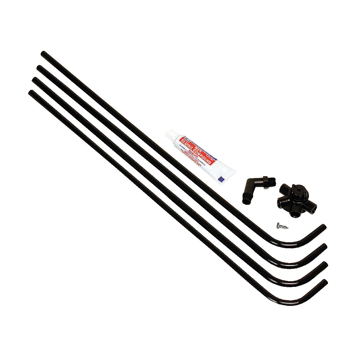 Dial 4 Way Side Plastic Black Evaporative Cooler Water Hook-Up Kit