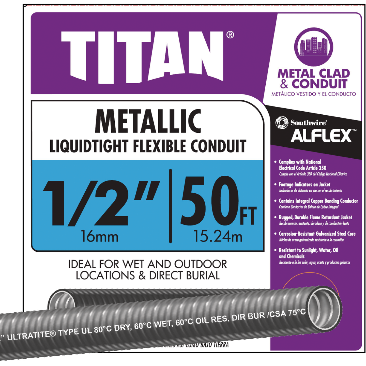 1/2 In. X 50 Ft. Liquidtight Flexible Metal Conduit