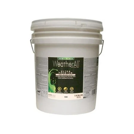 Ultra Premium Weatherall Exterior Latex House Paint, Semi-gloss Deep Base, 5 Gallons