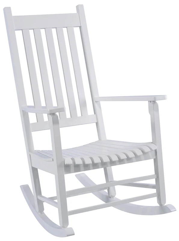 Knollwood Porch Rocking Chair, Mission-Style Wood, White