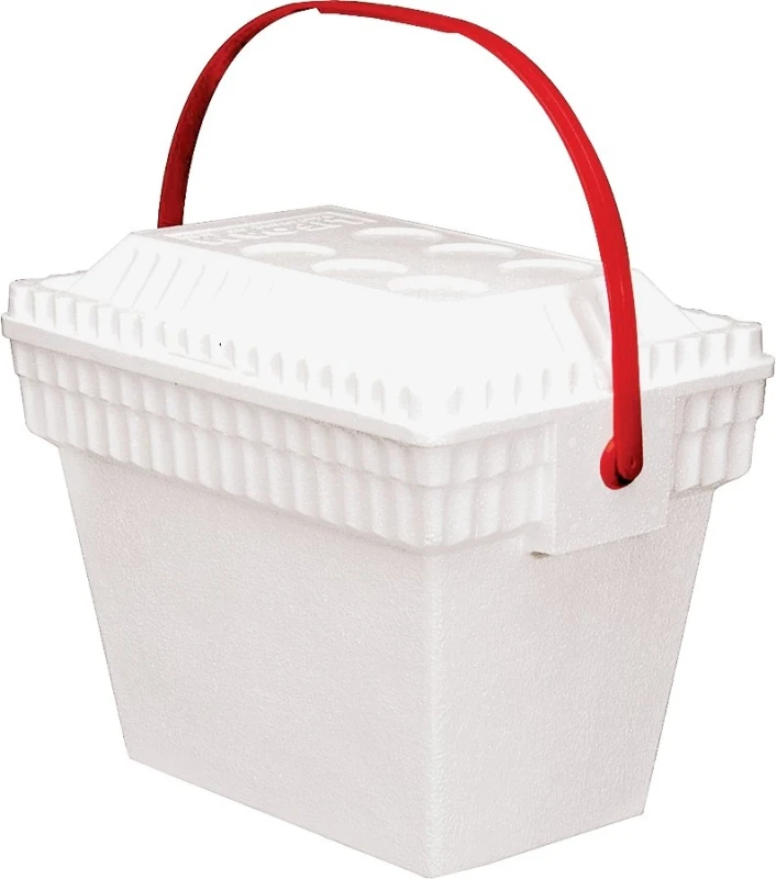 30 Quart White Styrofoam Cooler With Easy Flex-a-strap Handle