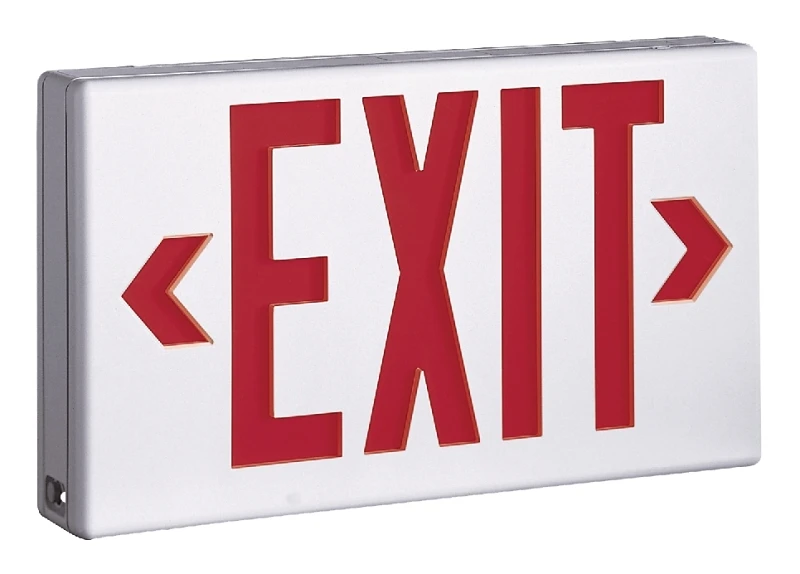 Lpx6 Polycarbonate Led Commercial Emergency Exit Sign With Red Letters