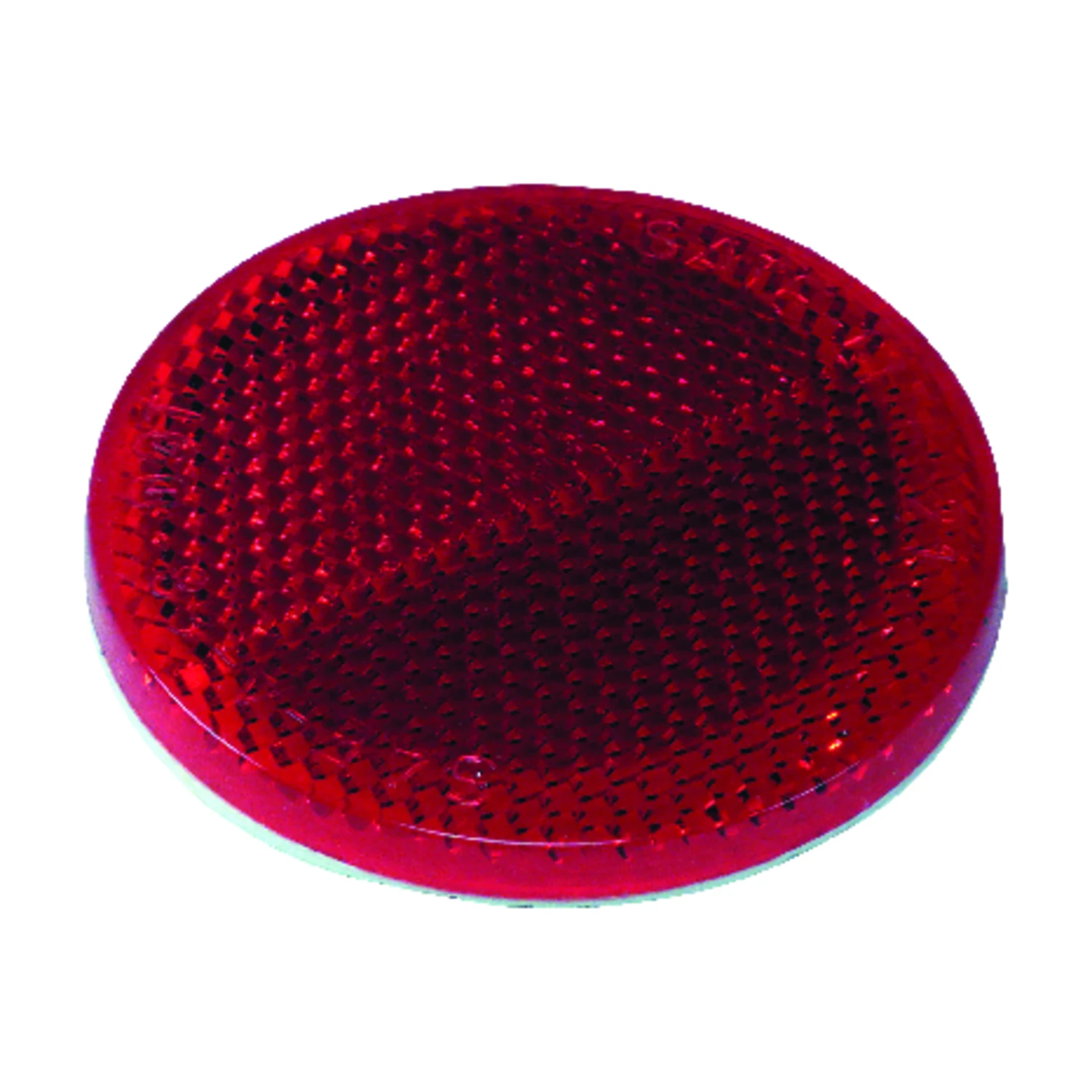 Rv-657c Red Safety Reflector, 2 In Dia, Adhesive Mounting, 1 Pk