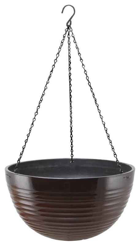 16 Inch Red Wave Resin Hanging Planter With Steel Chain