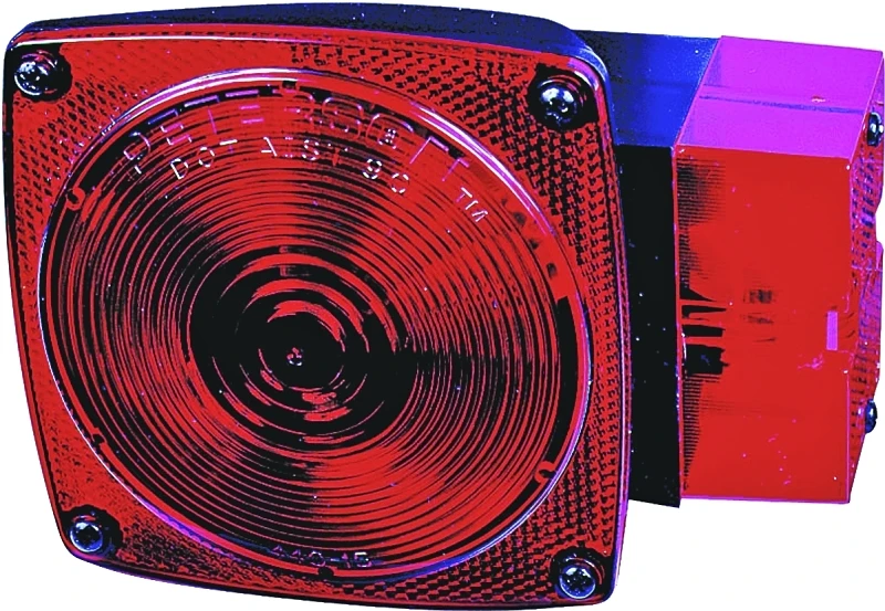V452 Red Square Stop/tail/turn Light - 12 Volts, Plastic Lens