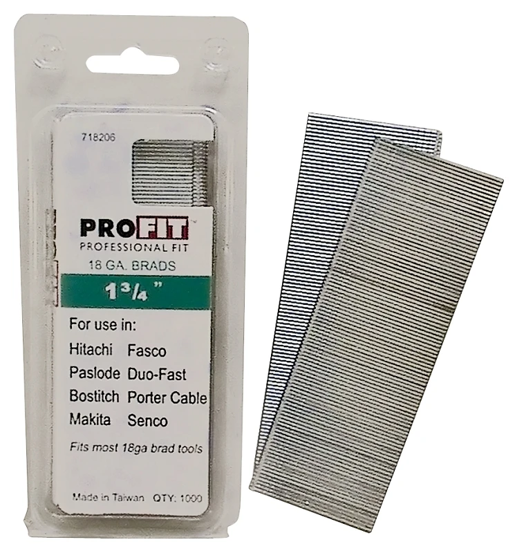 National Nail Pro-fit 18 Ga. Smooth Shank Straight Strip Brad Nails 1-3/4 In. L 1,000 Pk