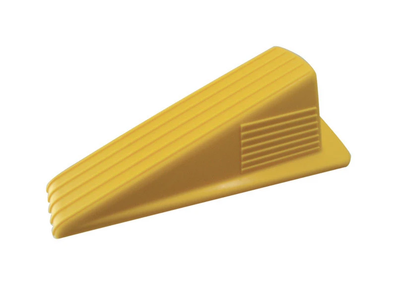 2 In. Heavy-duty Rubber Yellow Wedge Door Stop - Mounts To Floor