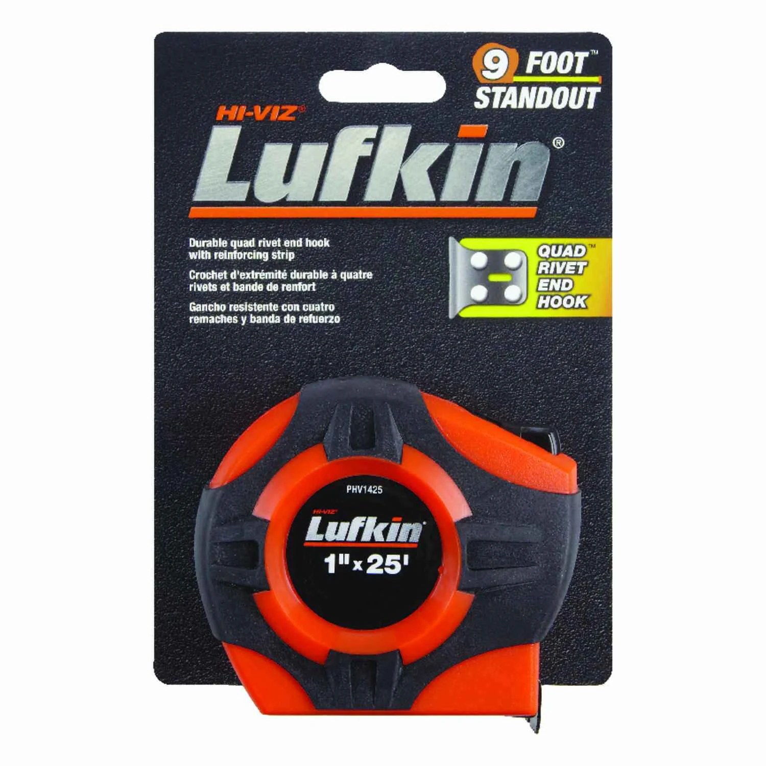 25 Ft. L X 1 In. W Hi-viz Tape Measure Orange, Model Phv1425, 1 Pk