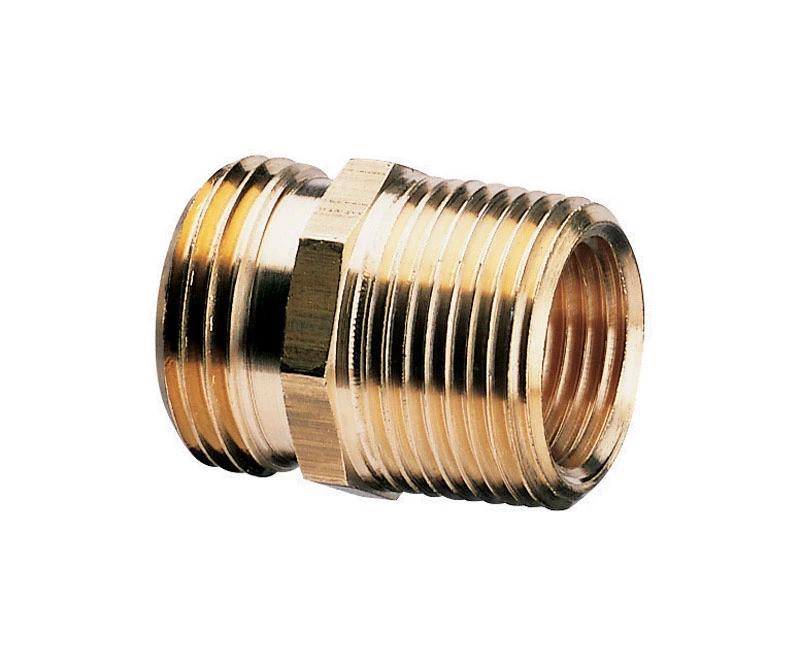 Gilmour 3/4 In. Brass Threaded Double Male Hose Connector - Model 877054-1002