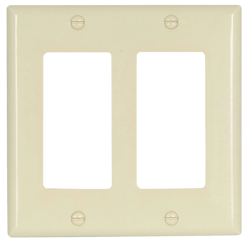 2 Gang Duplex Receptacle Wallplate Rocker, Model 2152la-box