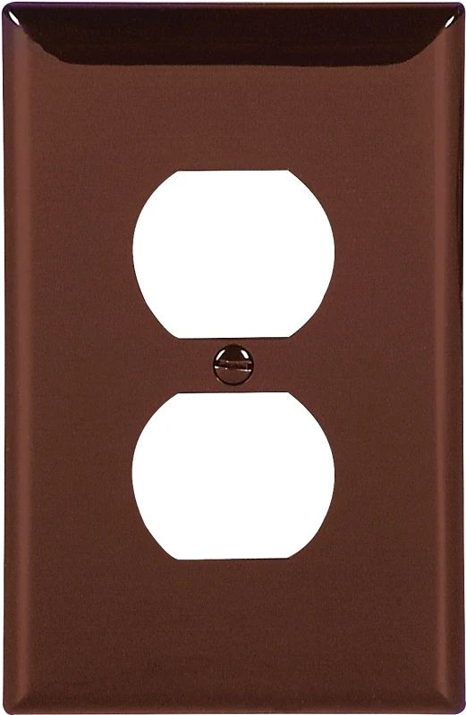 5132b-box 1-gang Duplex Receptacle Wall Plate, Brown, 15 Pk, Nylon