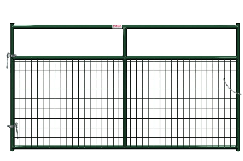 8' Wire-filled Gate, Green, 50 In H, 6 Ga Mesh Wire