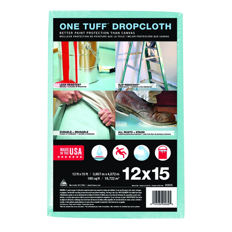 One Tuff Heavy Weight Drop Cloth 12 Ft. W X 15 Ft. L Professional Grade