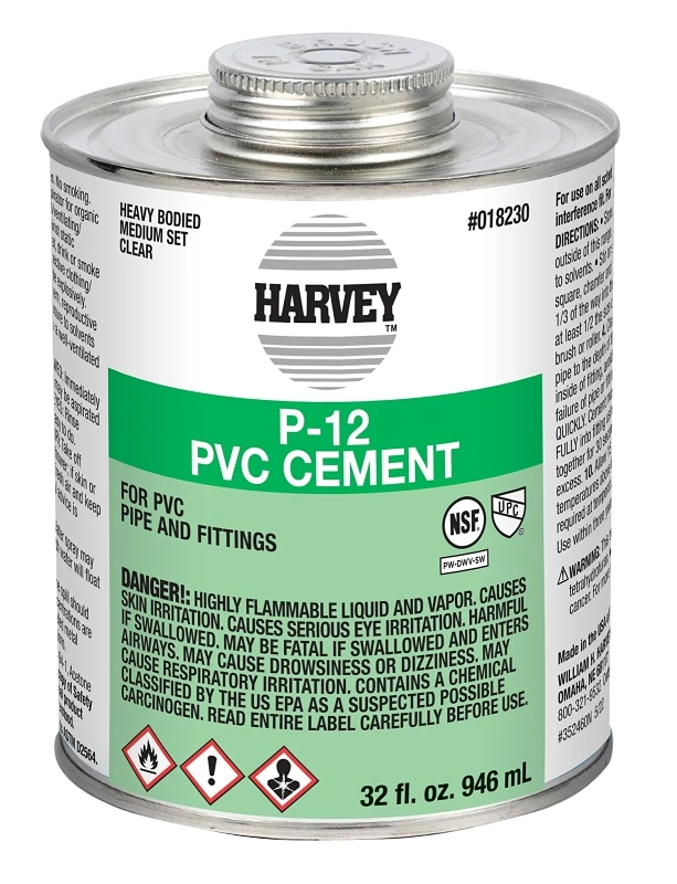 018230-12 Heavy Bodied Pvc Cement 32 Ounce Dauber Can For Pressure Pipe