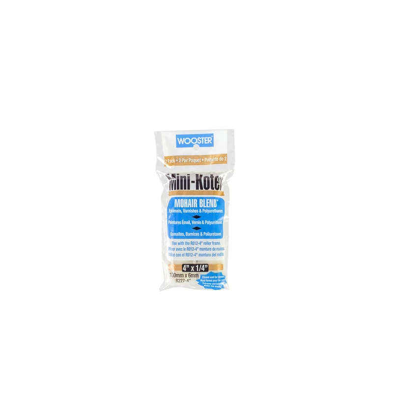 Wooster  Minikoter  Mohair Blend  1/4 in.  x 4 in. W Mini  Paint Roller Cover  For Smooth Surfaces 2